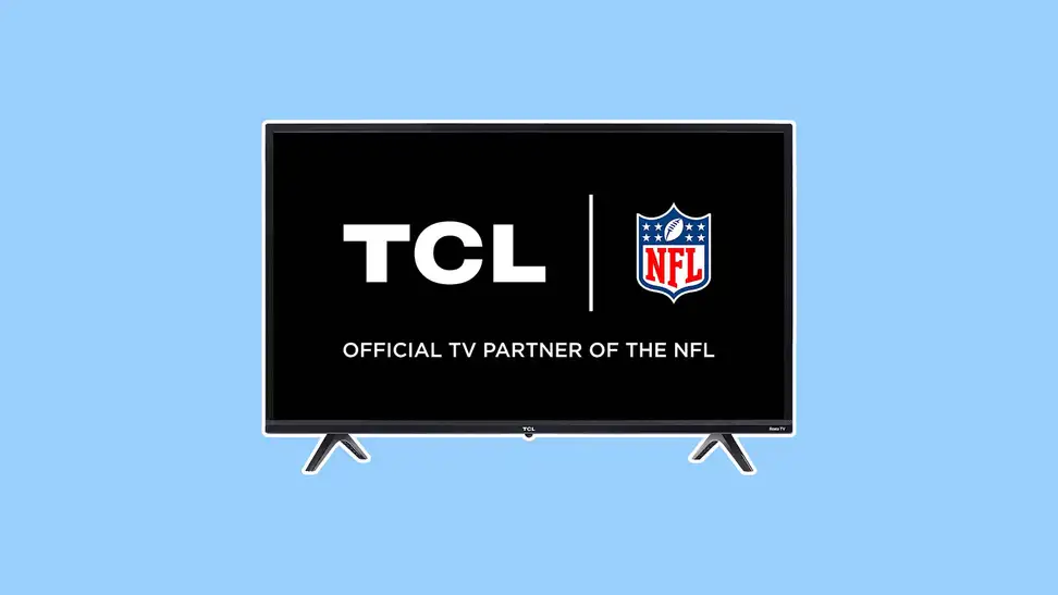 TCL 3-Series Roku TV on blue background