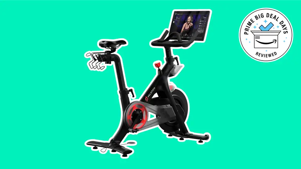 The Peloton Bike Plus on a green background.