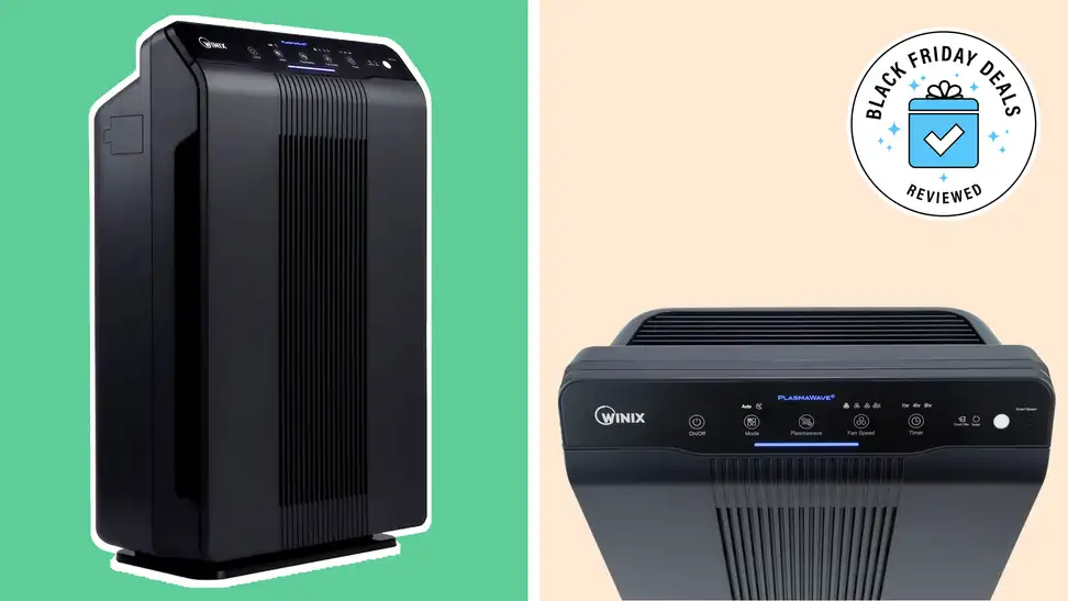 Photo collage of two Winix 5500-2 air purifiers.