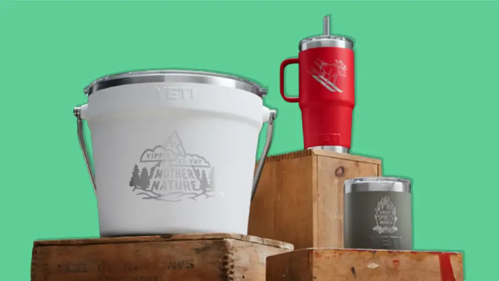 A selection of the Custom Yeti products available free with the Yeti Holiday Deal.
