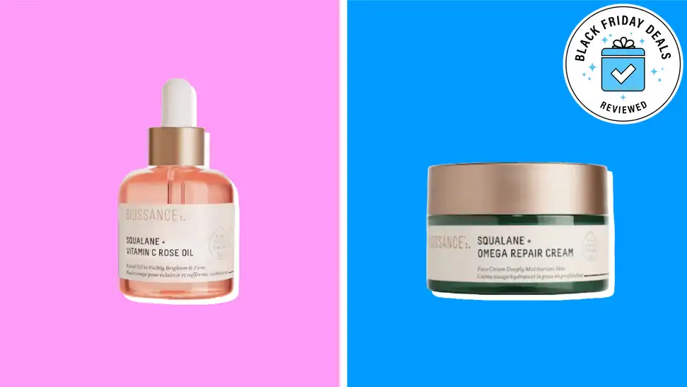 Collage of two Biossance skincare products.