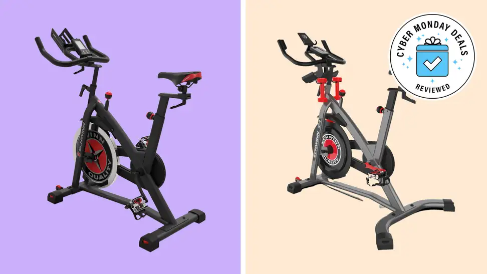 exercise bikes on background