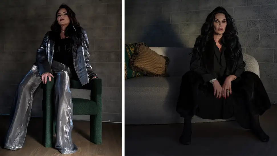 Images of Jennifer and Renee Graziano in fashionable clothes.