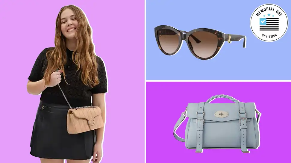 Coach purse, Jimmy Choo sunglasses, Mulberry bag