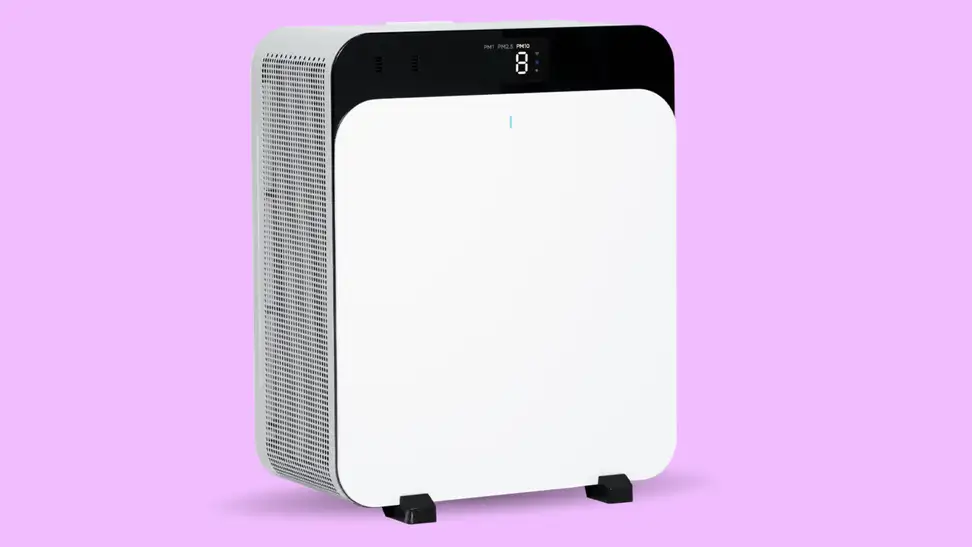 black and white blueair Classic Pro CP7i on lavender background