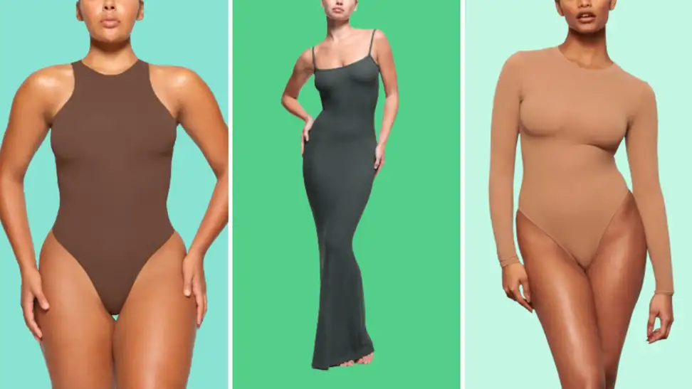 Skims bodysuits and a dress.