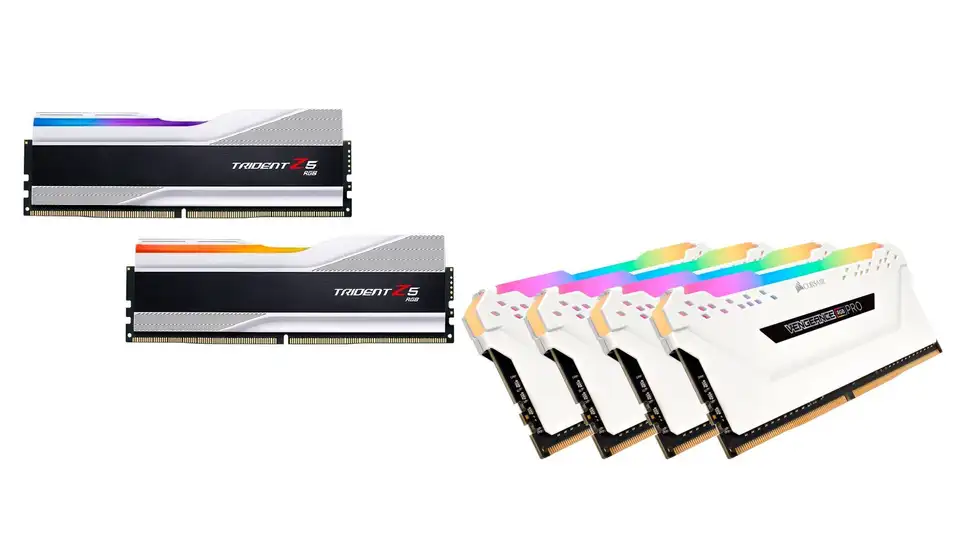 A DDR4 and a DDR5 RAM