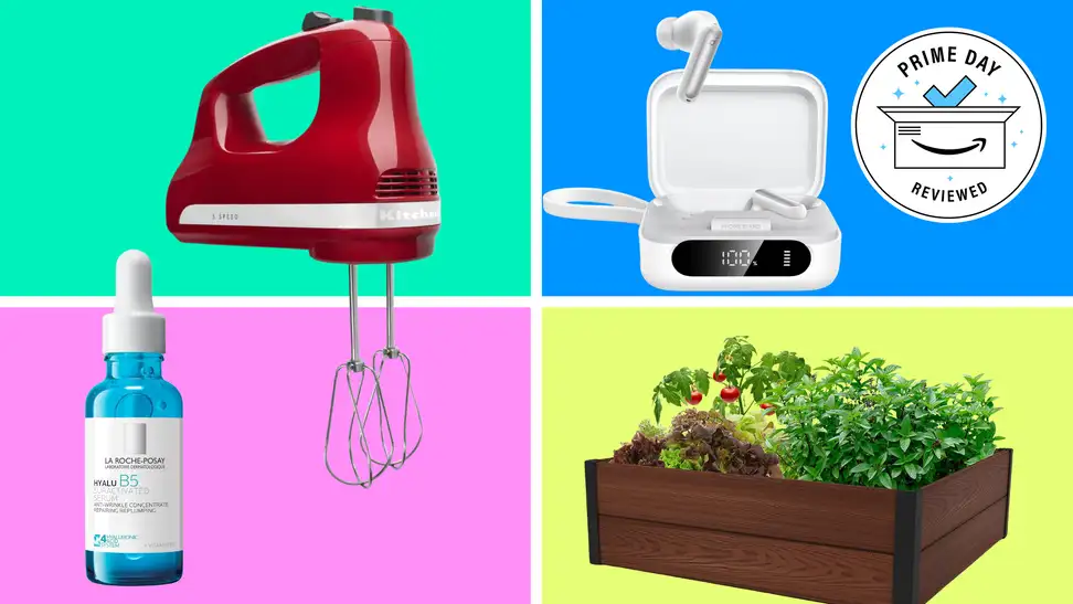 Four products on a colorful background