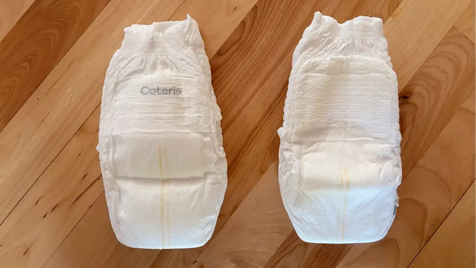 Two pairs of Coterie The 360 training underwear on wooden surface.
