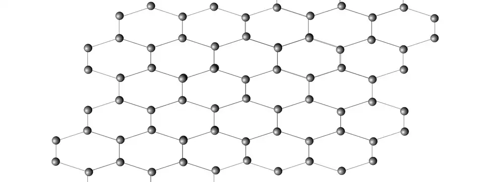 An illustrated atomic array of graphene.