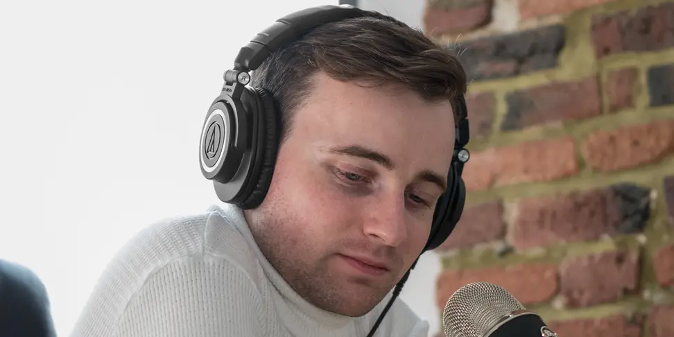 Audio-Technica ATH-M50x headphones in use