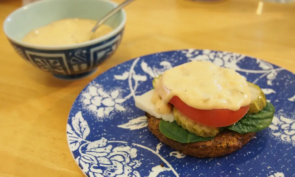 Special sauce on a burger