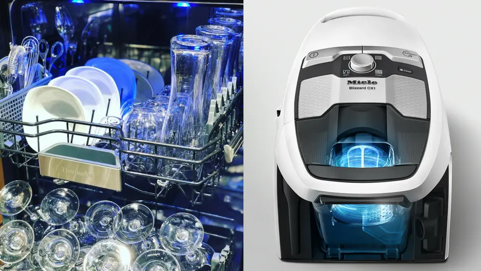 The Thermador dishwasher and Miele bagless vacuum