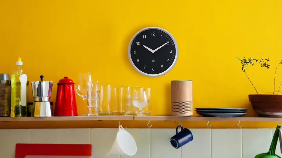 The Echo Wall Clock looks classic but acts futuristic.