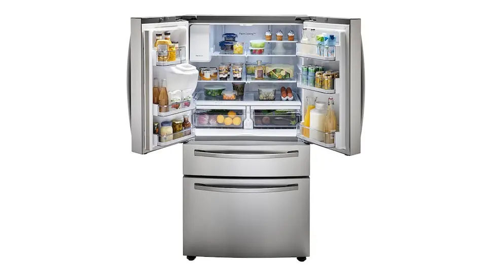 A Samsung RF28R7201SR refrigerator
