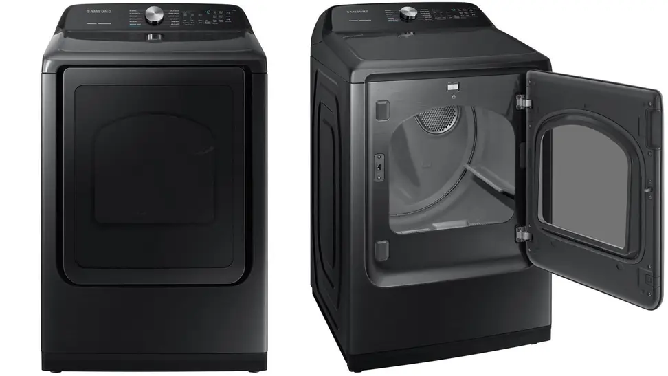 The Samsung DVE50R5400V dryer.