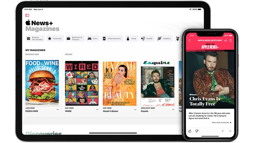 Image of iPad and iPhone with Apple News+