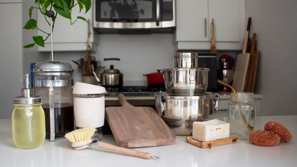 Zero waste items on a countertop.