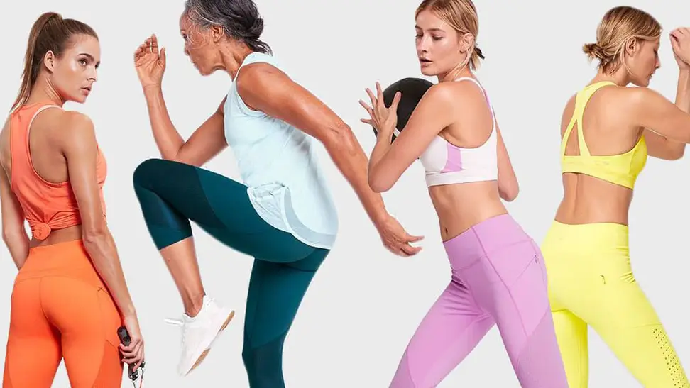 Women wearing athleta leggings