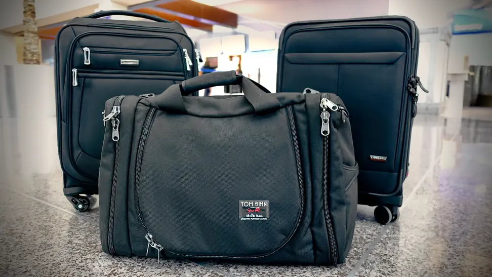Photo of several carry-on luggage items.