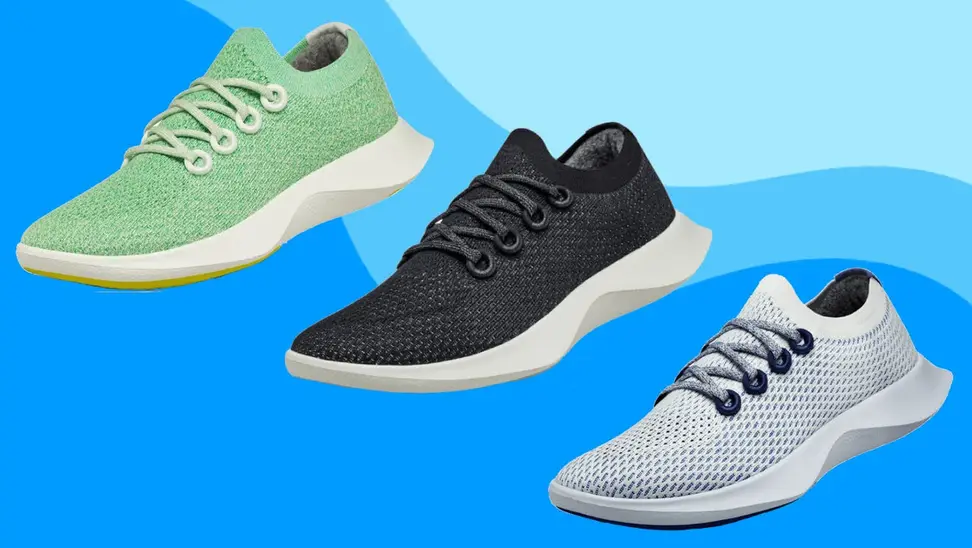 Mint green, black and gray sneakers.