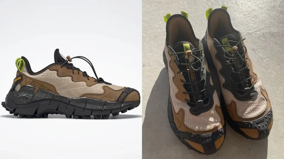 Pair of Reebok Kinetica II Edge shoes in biege.
