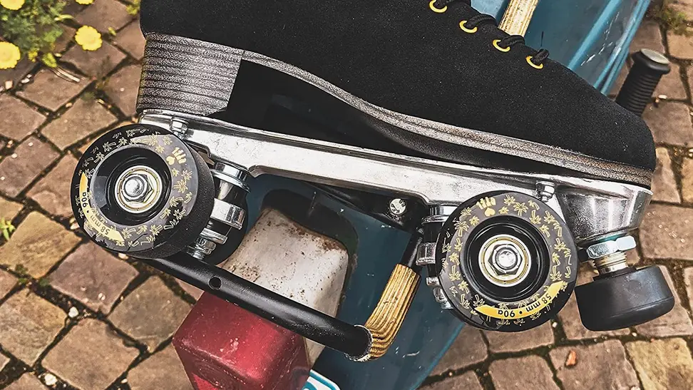 Photo of a black BTFL roller skate.