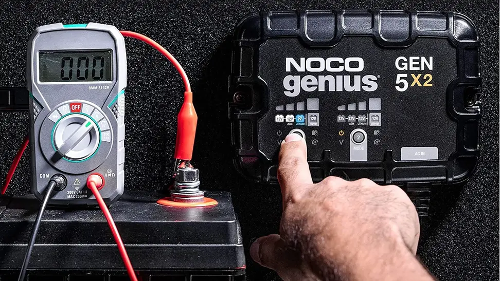 NOCO trickle charger in use