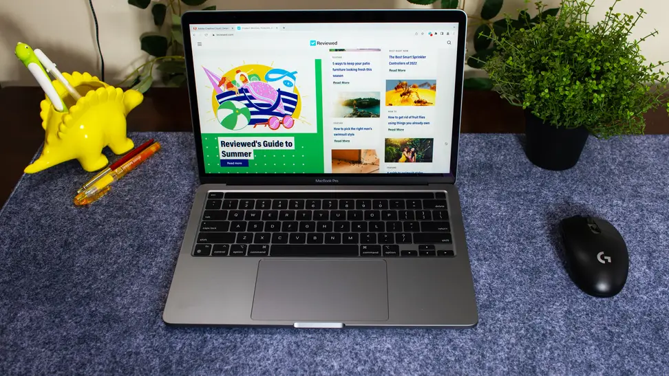 Close-up shot of the M2 Macbook Pro 13.