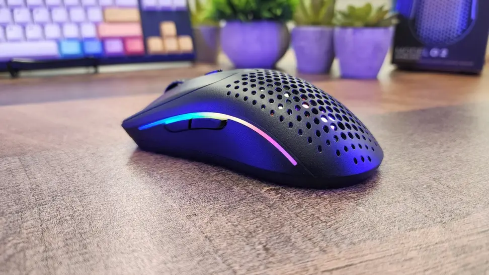 The left side of the Glorious Model O 2 Wireless.