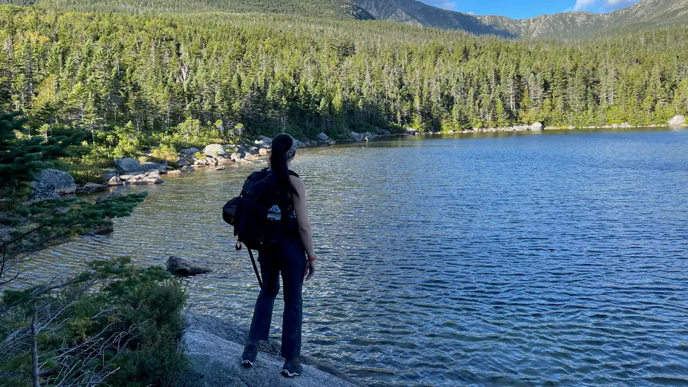 Staff Writer Lily Hartman hiking in Baxter State Park, Maine.