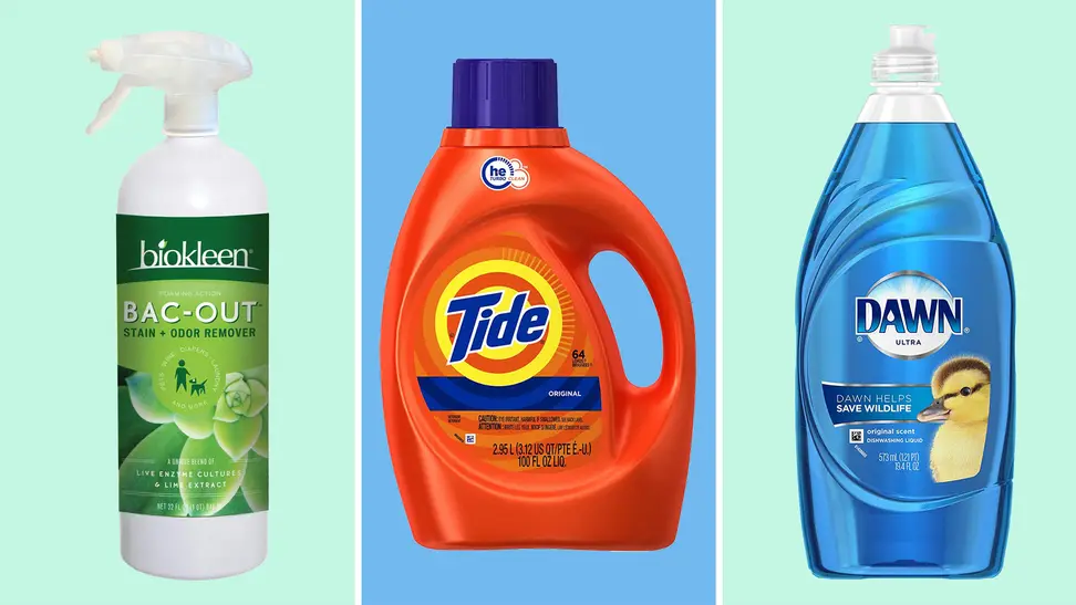 Carpet cleaner, detergent, and dish soap
