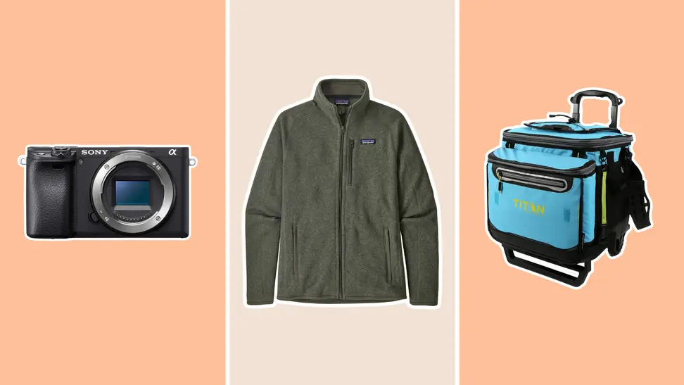 Camera, jacket, soft cooler