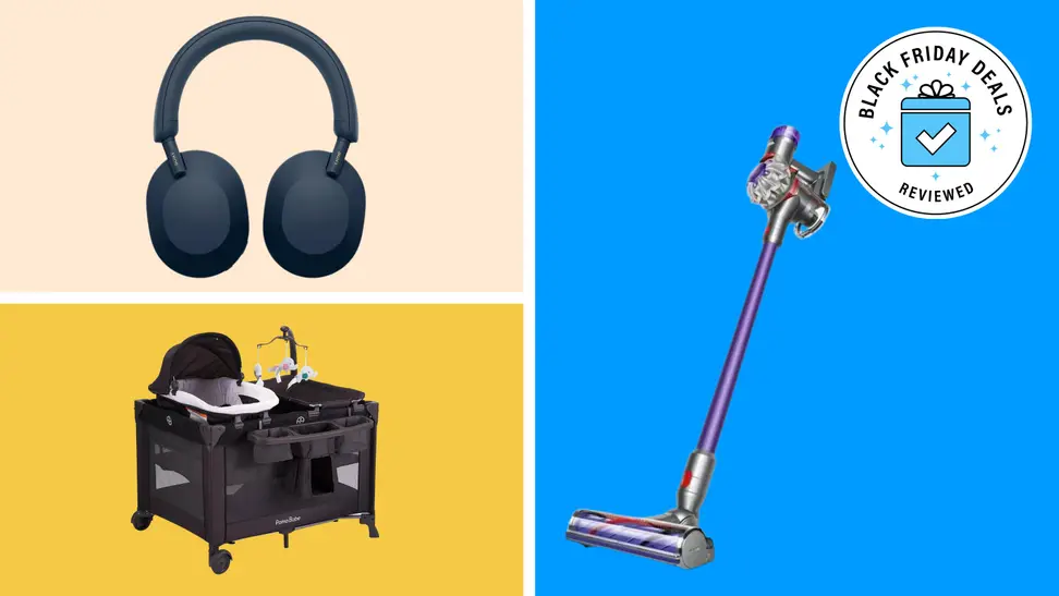 Three products with the Black Friday Deals Reviewed badge in front of colored backgrounds.