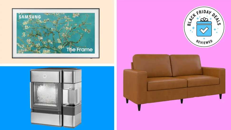 Three discounted products with the Black Friday Deals Reviewed badge in front of colored backgrounds.