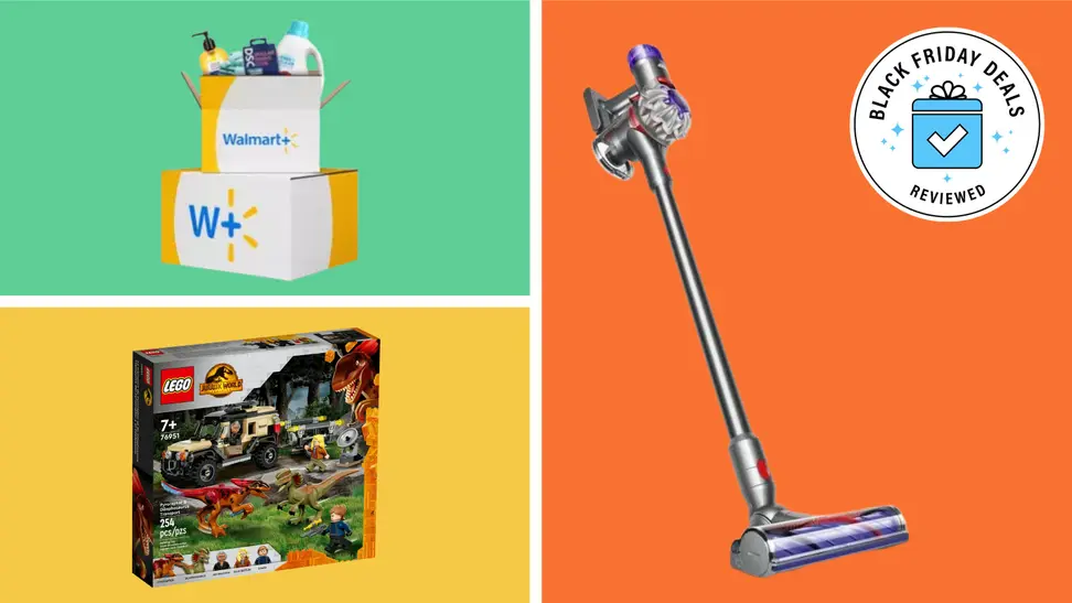 Three items with the Black Friday Deals Reviewed badge in front of colored backgrounds.