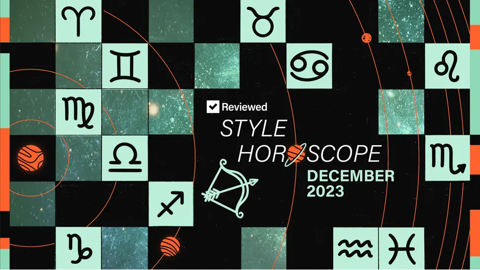 A title image that reads "Reviewed Style Horoscope December 2023," surrounded by blocks of stars and zodiac symbols.