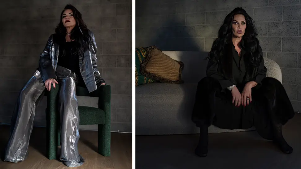 Images of Jennifer and Renee Graziano in fashionable clothes.