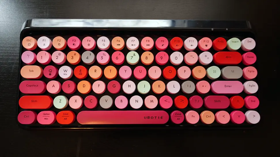 Full view of the Ubotie Portable Bluetooth Mini Keyboard.
