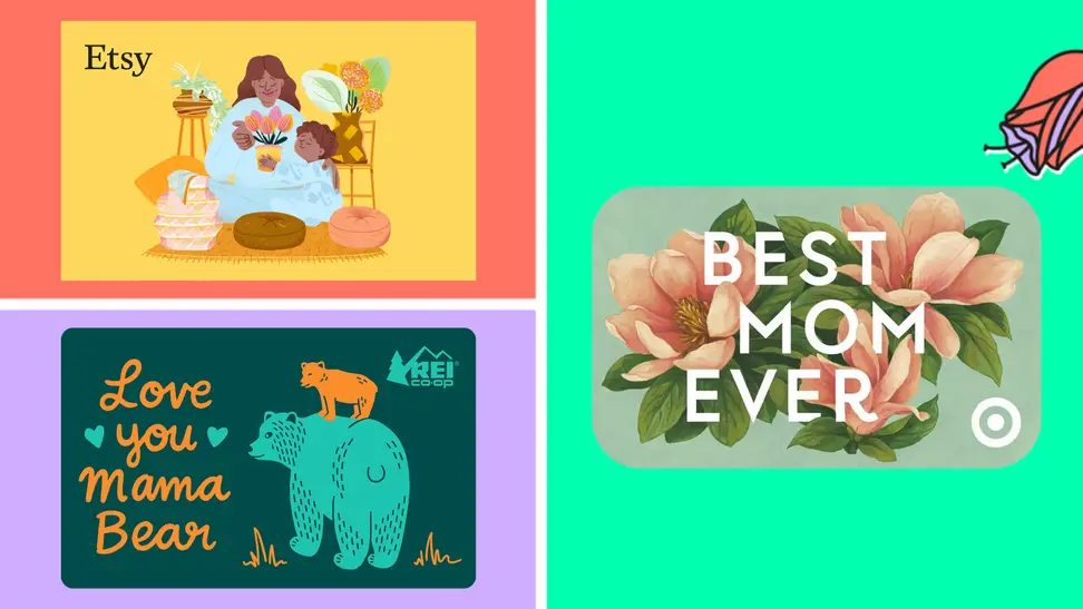 A selection of the best Mother's Day gift cards including Etsy, Target, and REI.