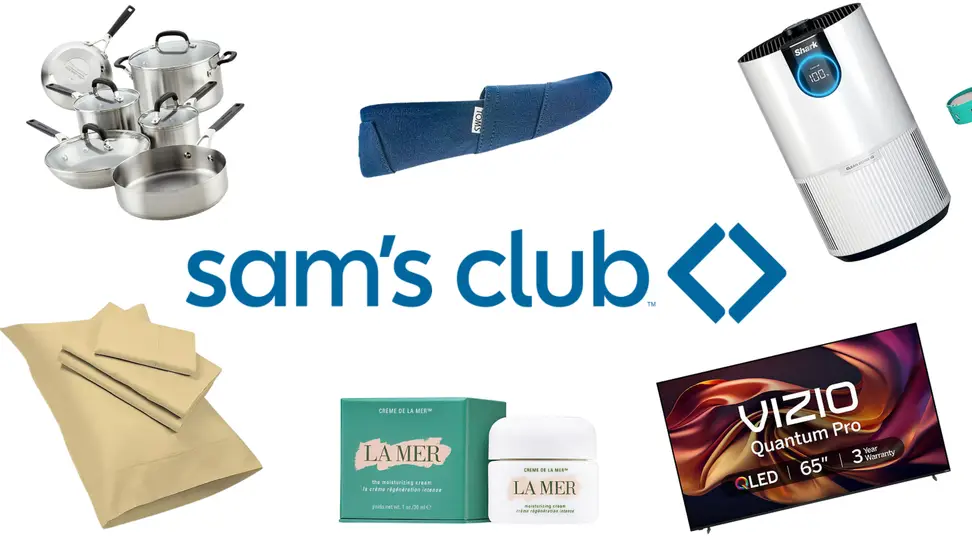 Sam's Club logo with a bunch of products around it