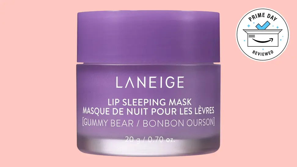 Laneige Lip Sleeping Mask on a pink background.