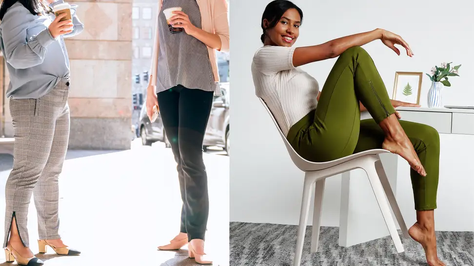 betabrand cigarette pants Dress Pant Yoga Skinny Leg Black W1437 Small Petite 11 (size S) Back rise Betabrand Yoga Dress Pant Skinny